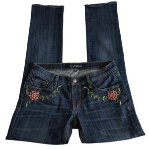 Driftwood 26 Floral Embroidered Cropped Jeans
